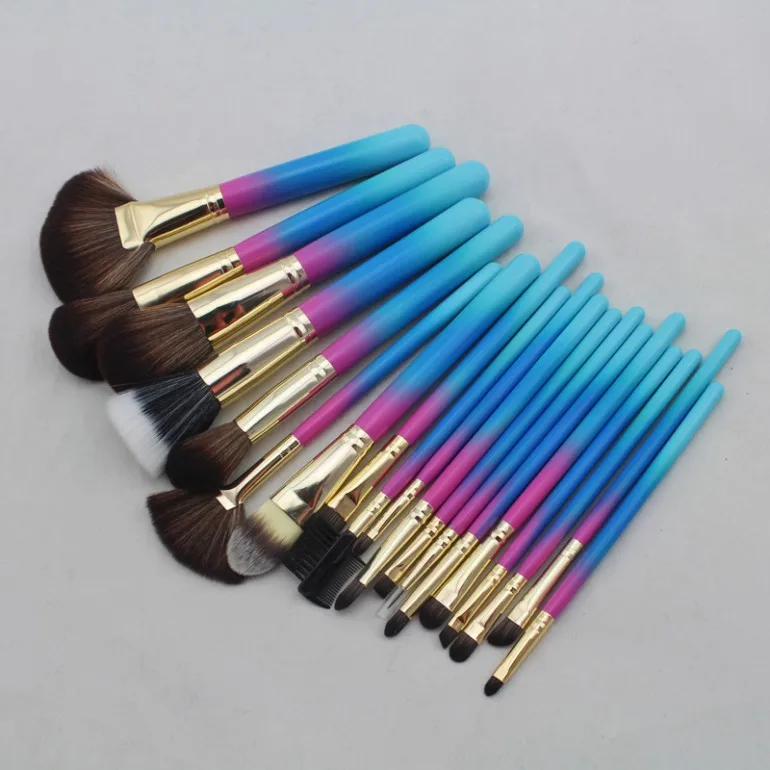 
New Design Rainbow Color Unicorn Shiny Makeup Brushes 