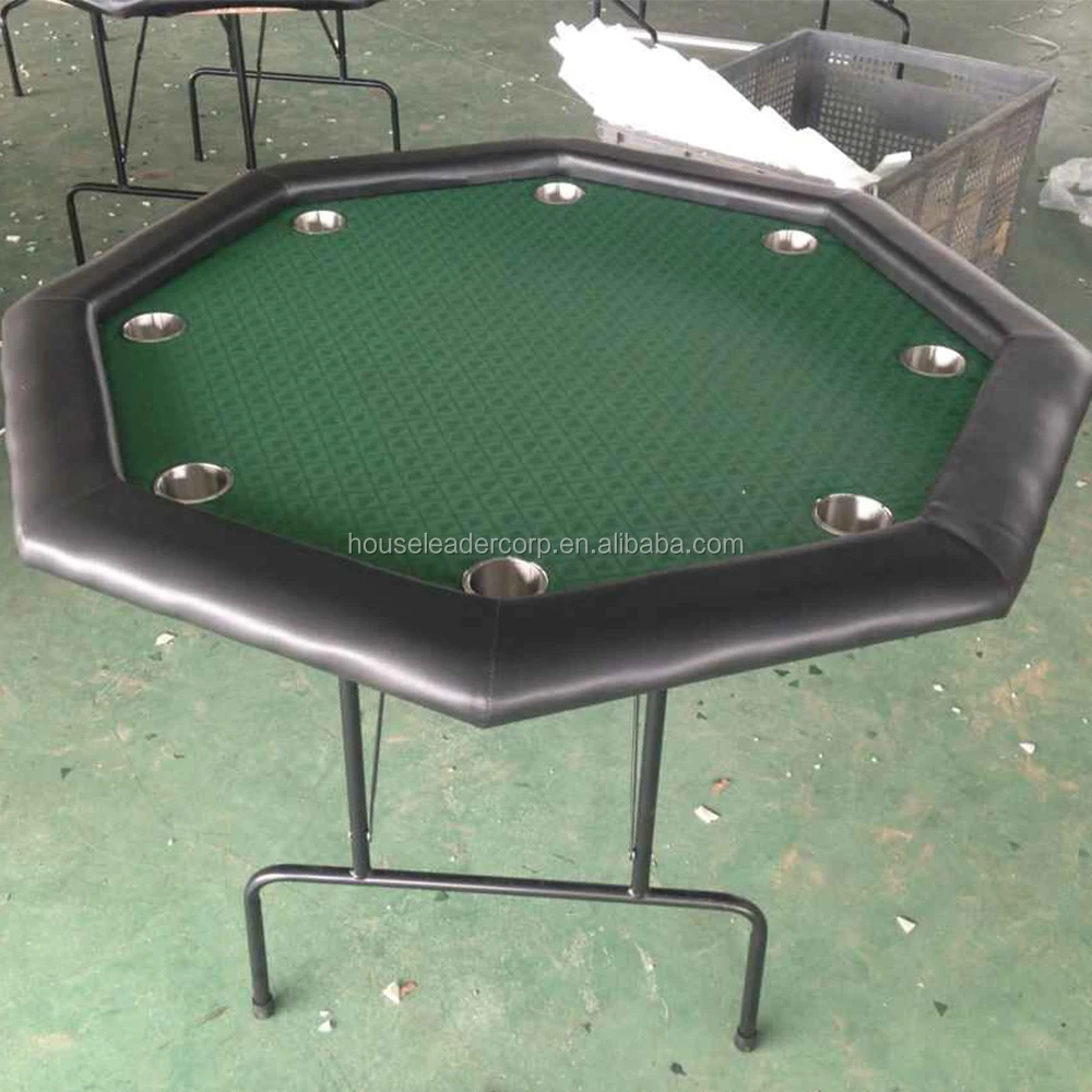 48 Inch Octagonal Customized Small Size Speed Cloth Metal Folding Leg Used Casino Poker Table
