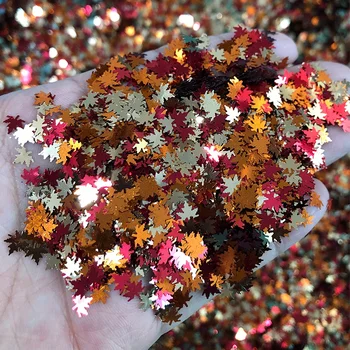 Poly Chunky Exclusive Design Mixed Colored Fall Leaves Glitter for Decoration Nail Art Slime Craft Tumbler China Supplier