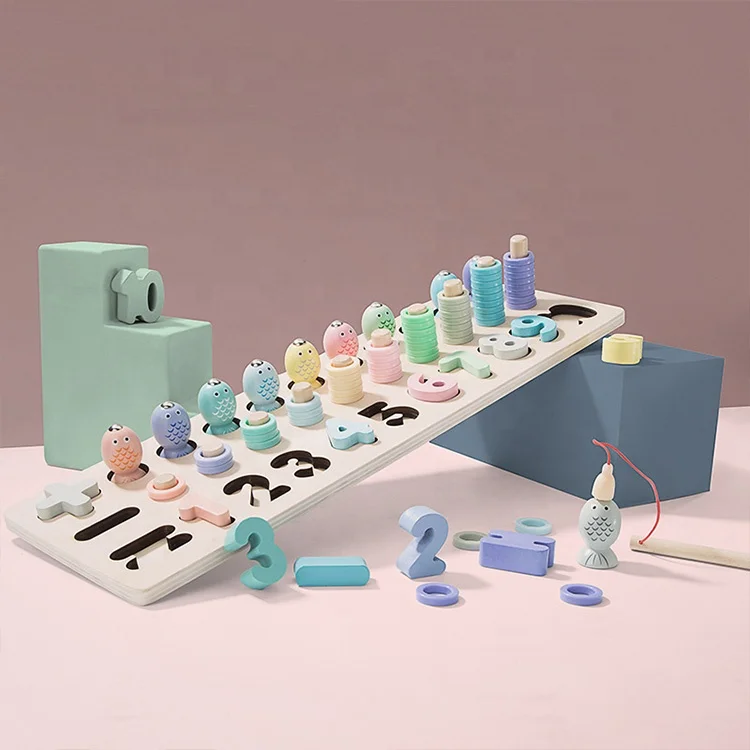 рыбалка игрушка номер подсчета головоломки доска набор деревянный Конструкторы интерактивные соответствующие