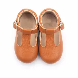 Жесткой подошвой резиновые детские ботинки «Мэри-Джейн»; Обувь из натуральной кожи; Детские праздничные туфли