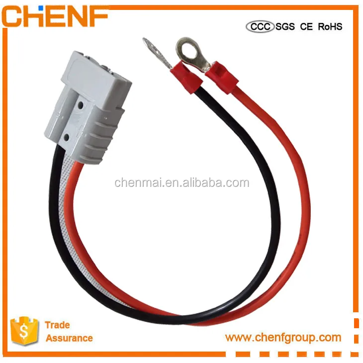 
CHENF Battery and Solar 50A Connector With 0.3M Cable 2PIN 50A UPS Power Connector Plug with Ring Terminals 