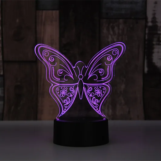 3D Blume Lampe Nachtlicht – 7 Farben, Touch-Bedienung, USB, Aus Acryl