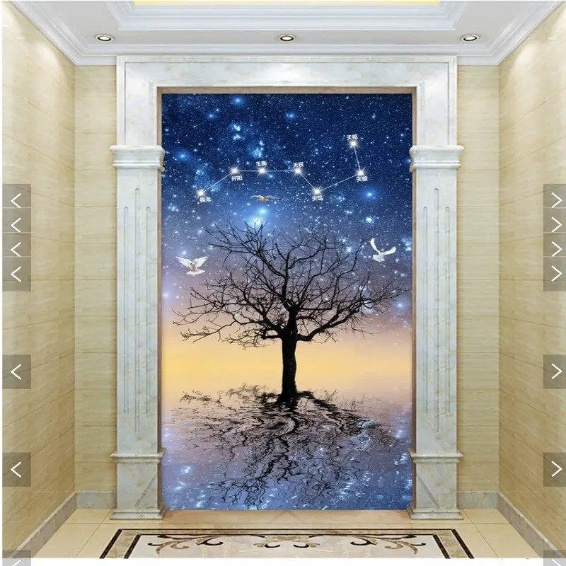 美しい夜空鳥イラスト風景壁紙壁紙中国モダン壁紙 Buy 風景壁紙 壁紙ボーダー 現代の壁紙 Product On Alibaba Com