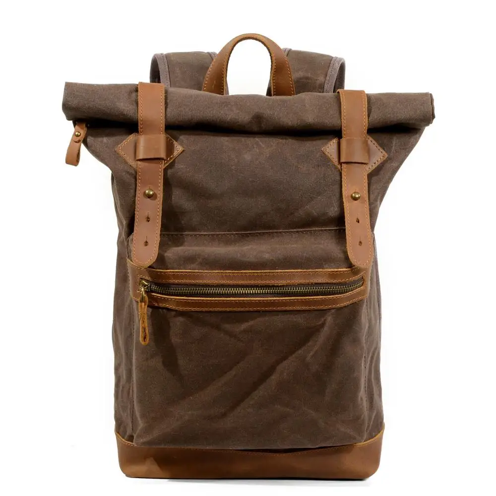 vintage waxed canvas backpack