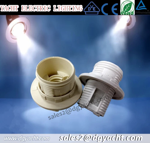 Edison Screw Threaded E14 Bulb Socket Plastic Light Bulb Holder with Fix Ring