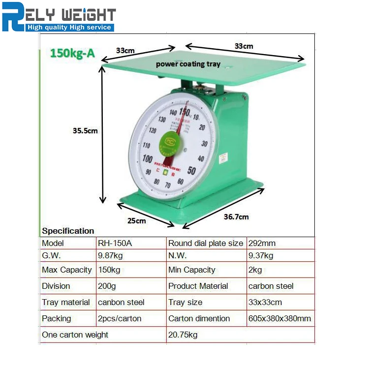 Hot Professional Mechanical Spring Scale with Dial 150kg 200kg Spring Scale