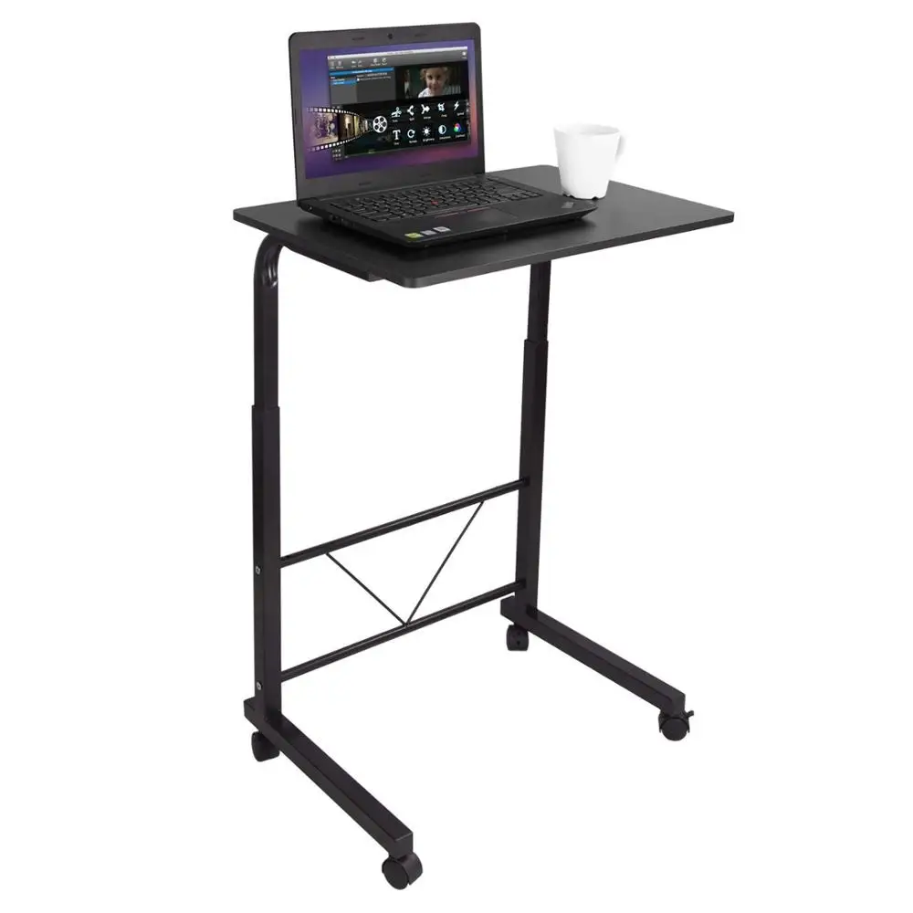 Simple Wooden Computer Desk With Movable Adjustable Laptop Notebook