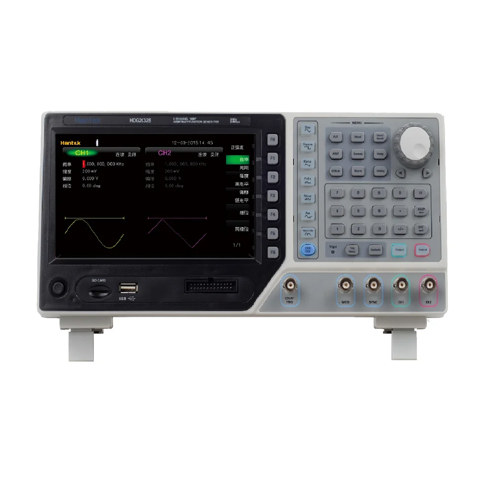 Hantek HDG2062B Настольный генератор сигналов с 2 каналами Функция DDS Произвольный сигнал USB ЖК-дисплей Цифровой генератор фун