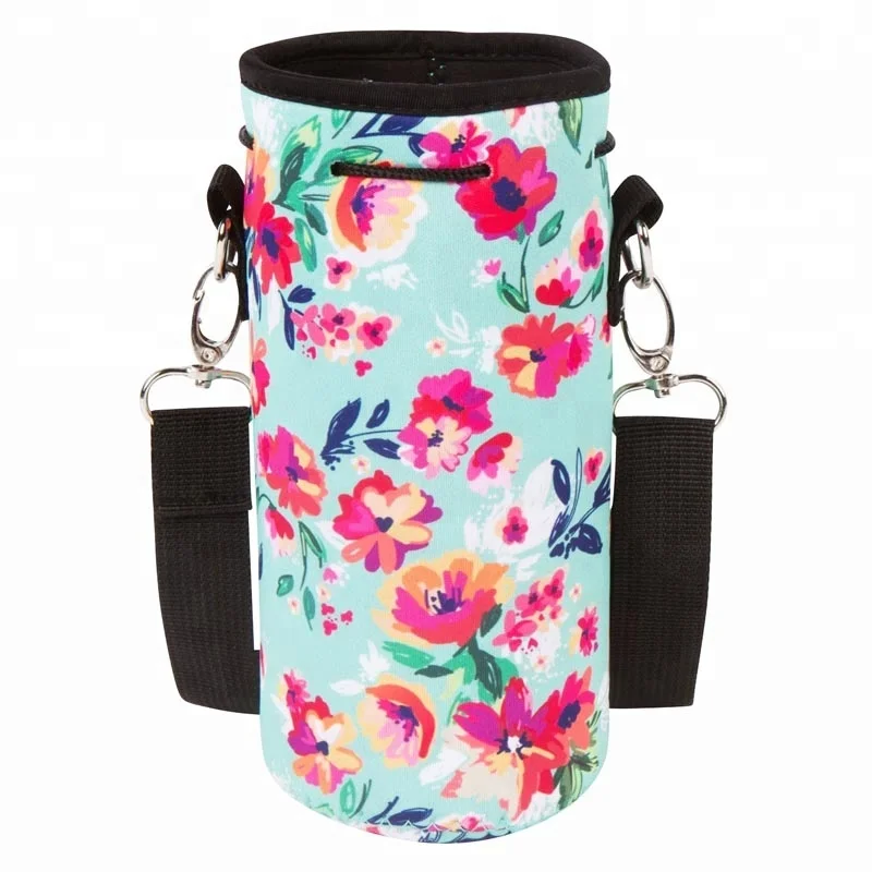 Custom Designed Neoprene Shoulder Carry Pouch for Water Bottles Cup Covers