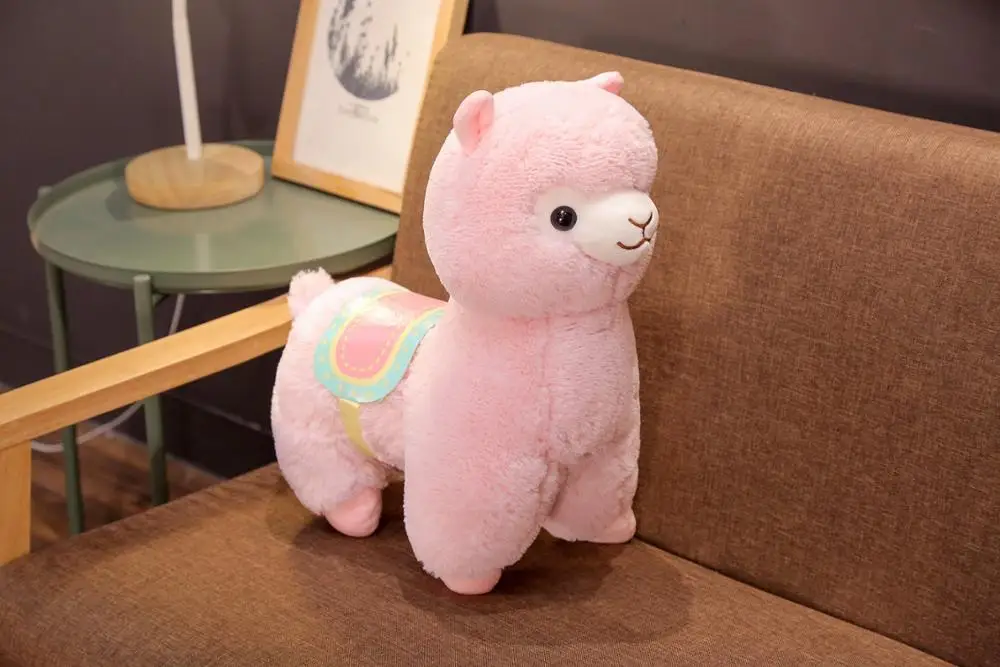 白ピンク紫のアルパカぬいぐるみふわふわぬいぐるみラマアルパカ