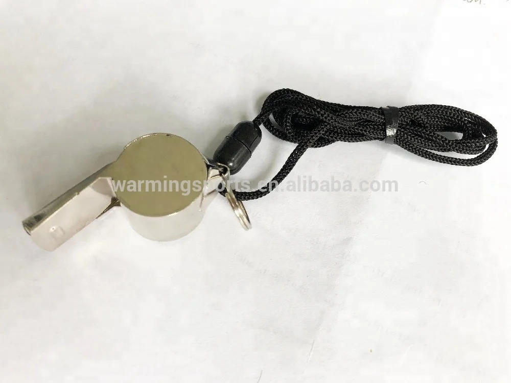 Дешевые, оптовая продажа, наружное использование, громкий свисток из нержавеющей стали, рефери, металлический свисток с ремешком