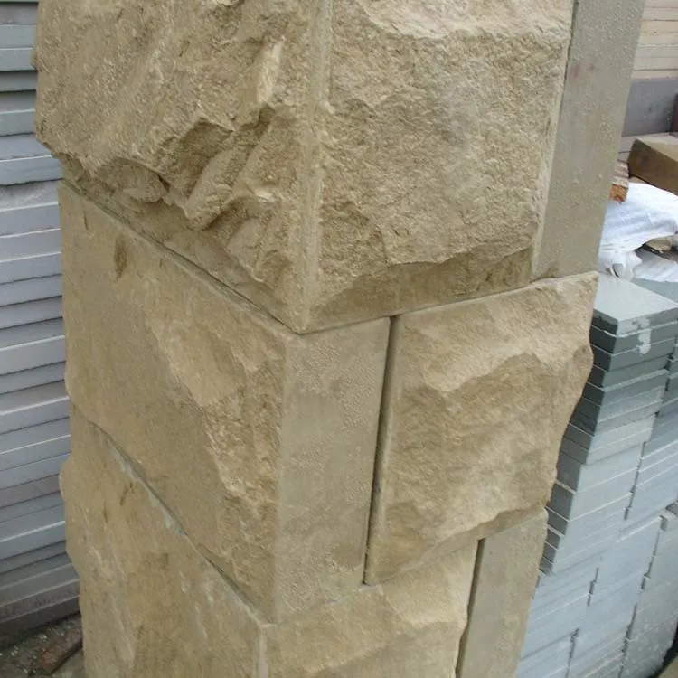 Натуральный желтый гриб камень бежевый песчаник разделенный наружный 3D угловой край стены
