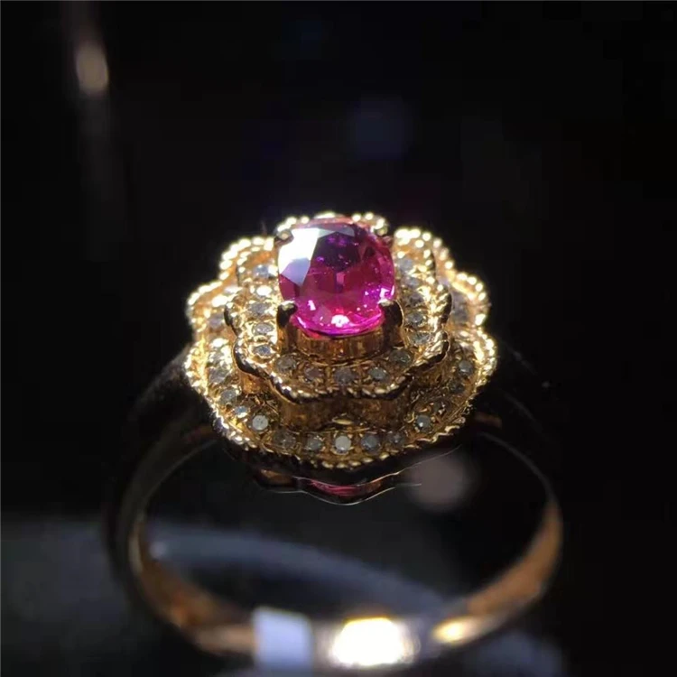 Arabic Wedding Rings 18k Gold with Natural Ruby Diamonds