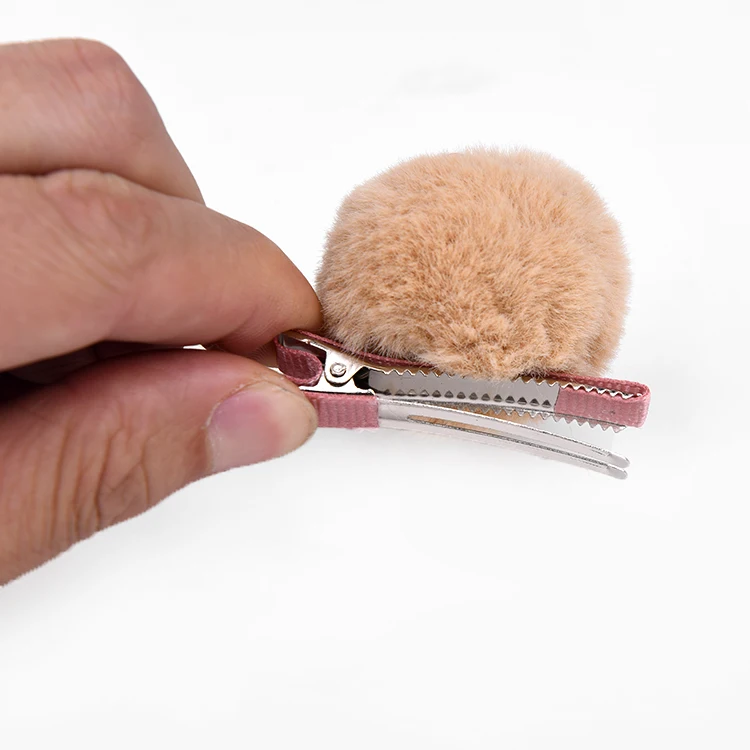 Уникальный дизайн заколки для волос аксессуары модные корейские пользовательские Меховые помпоны детские заколки для волос