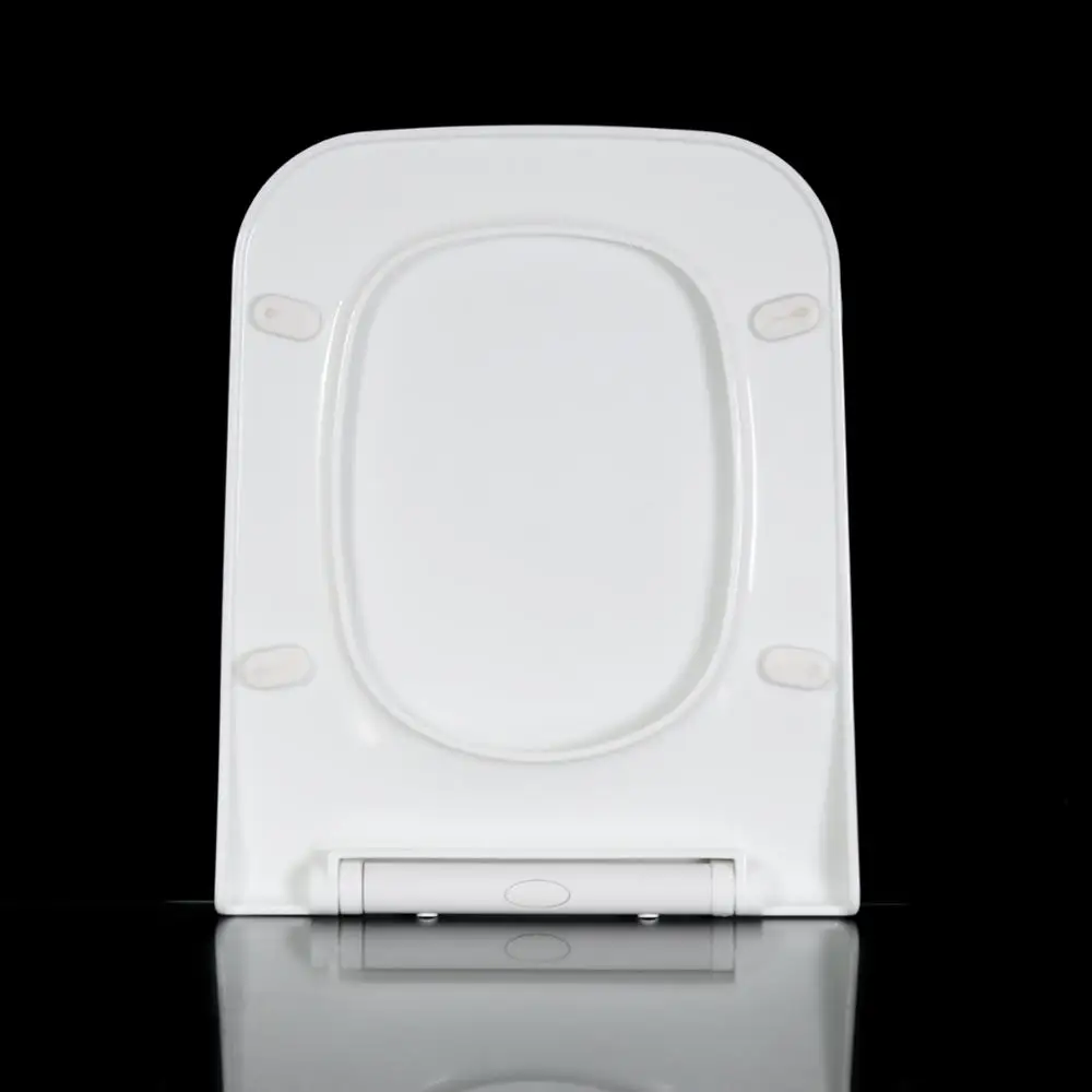 QQ Hinge Squared Shape Soft Closing Mechanism Thin Toilet Seat Cover Lid