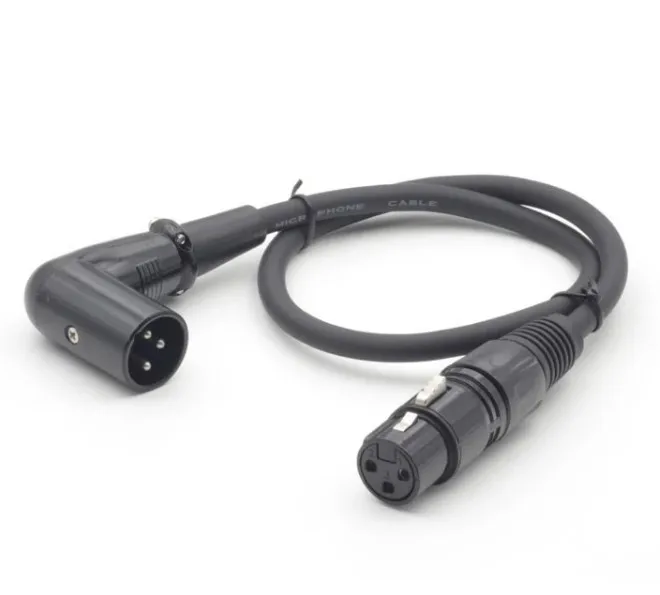 Hankpower Right Angle 3pin DMX Cable Microphone Extension Cable Xlr 90 Degree Extension Cable