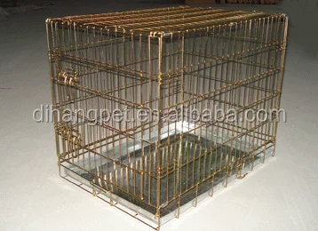 brass dog crate