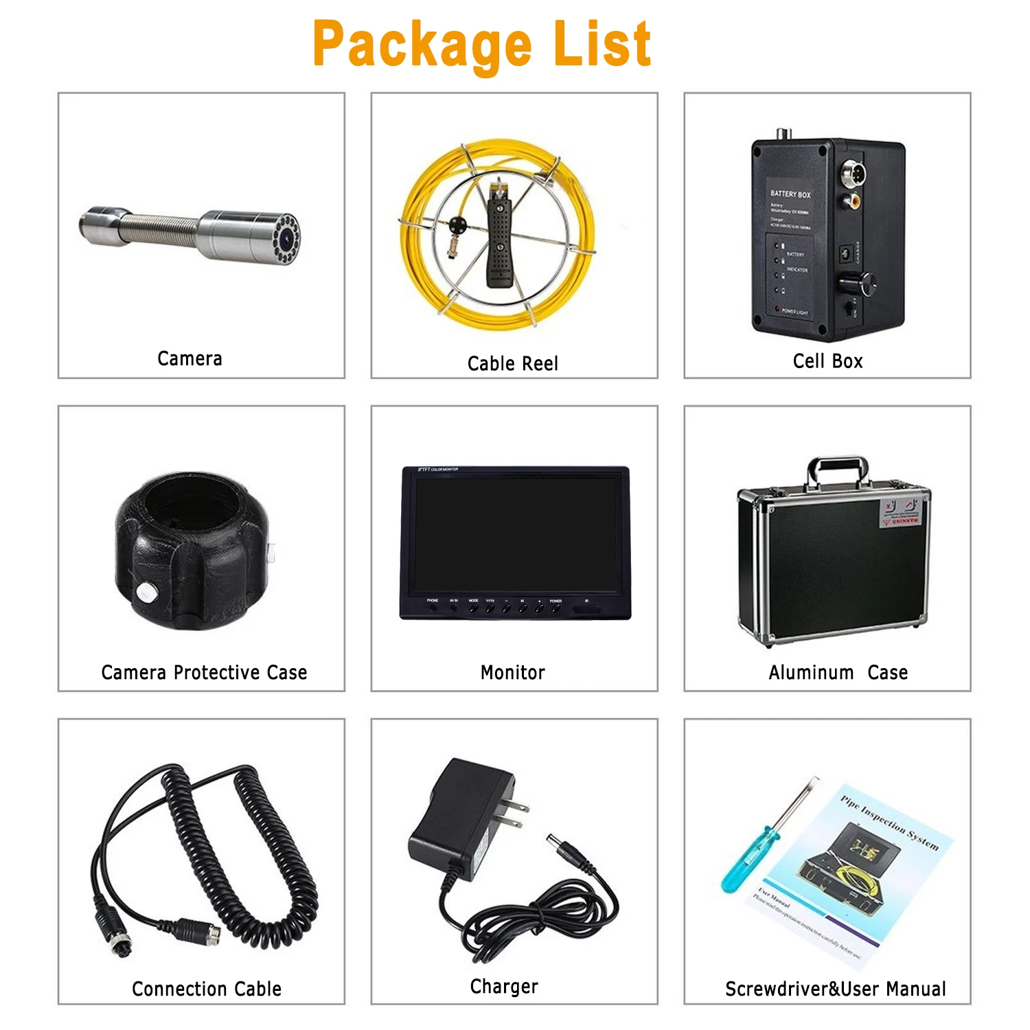 Best Sewage Line Inspection 9 Inch 1080p HD Monitor 23mm Pipe Video Camera Drain with 16GB Video Recording Supply OEM supplier