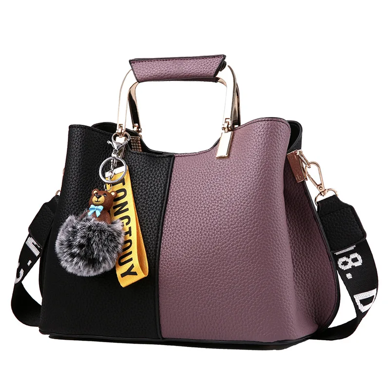 PU Leather Women′ S Bag Color-Block Handbags - China Lady Handbag