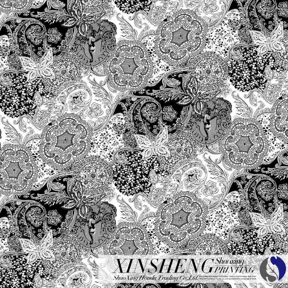 Текстильная ткань Shaoxing с принтом, одноцветная дизайнерская простая ткань с принтом