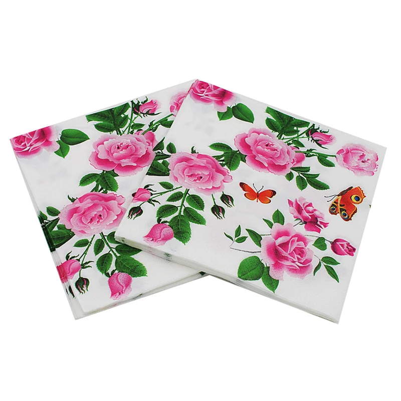 color printing paper napkins rose festive party tissue floral decoration 20pcsSP 