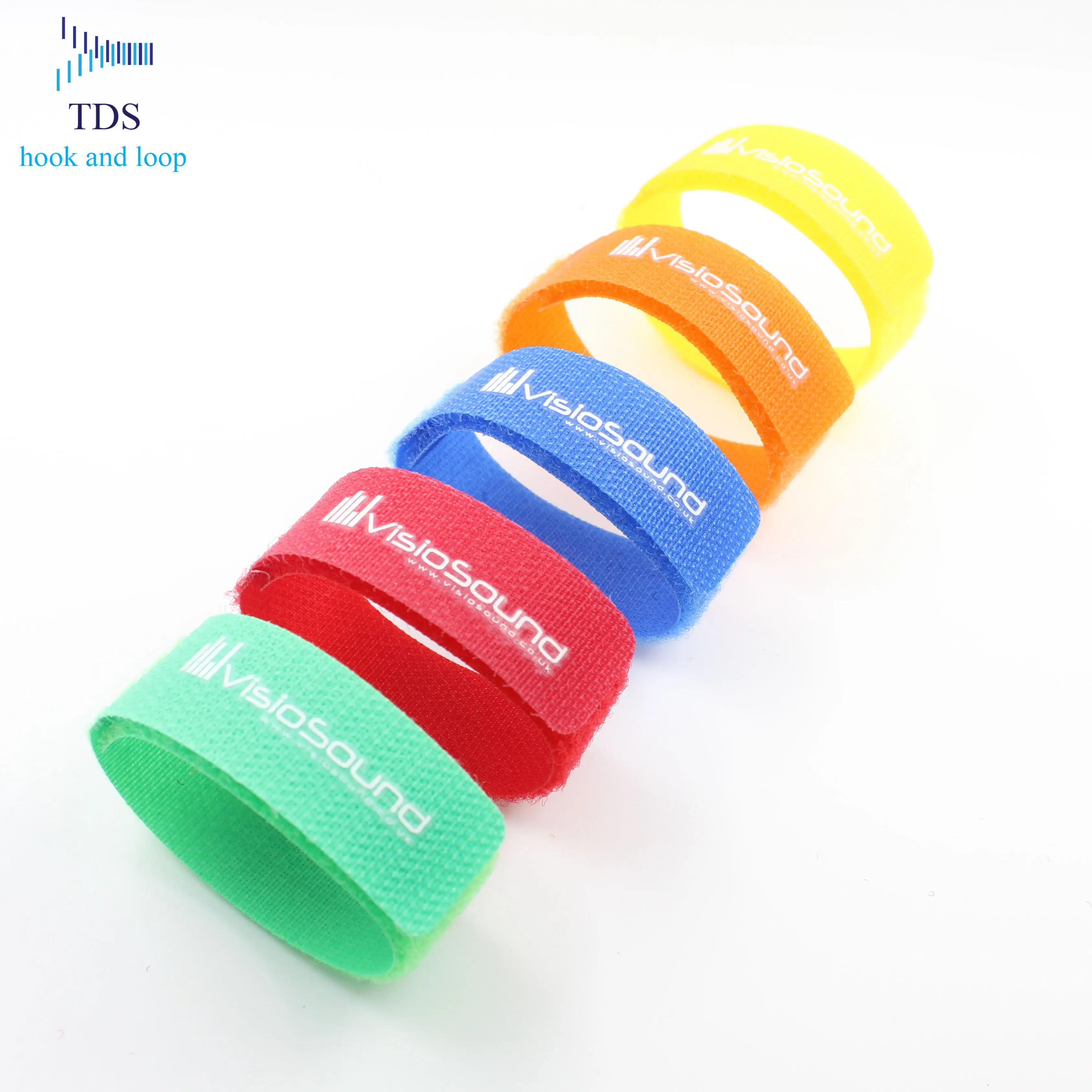 Wholesale custom logo printed hook loop cable tie for