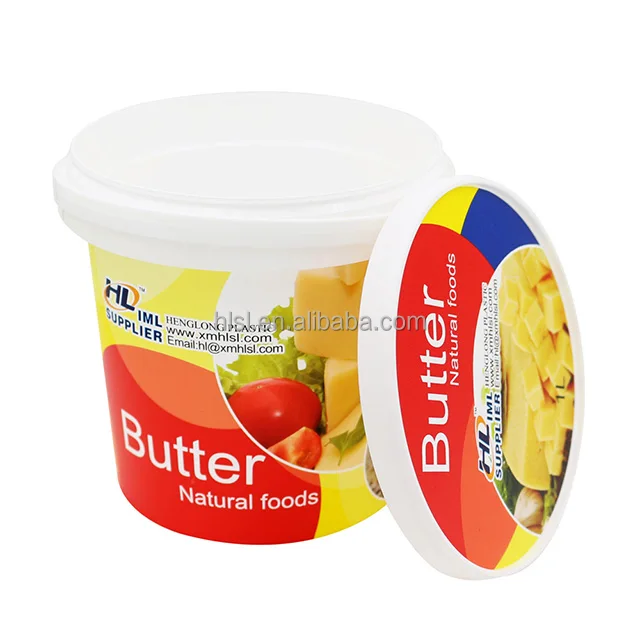 1L Round Disposable IML PP Plastic Cheese Containers with Lid