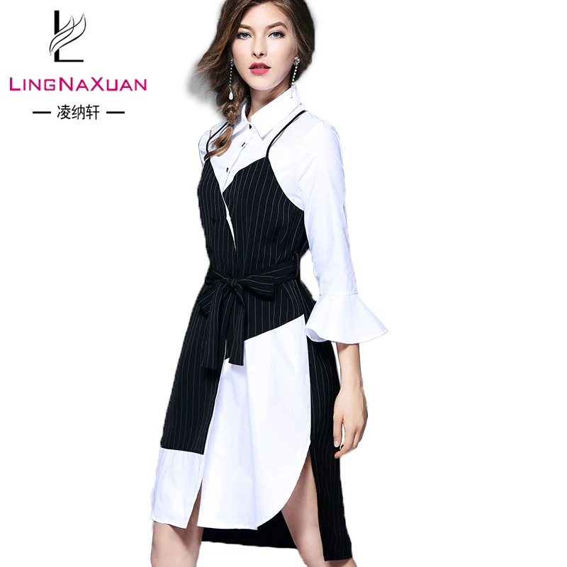 Fashion White Black Korean Elegant Office Lady Two Piece Dress Buy Two Piece Dress Korean Office Lady Dress Elegant Lady Dress Product On Alibaba Com