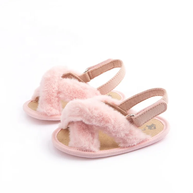 Симпатичные Детские повседневные модные плюшевые туфли, детские пушистые Тапочки