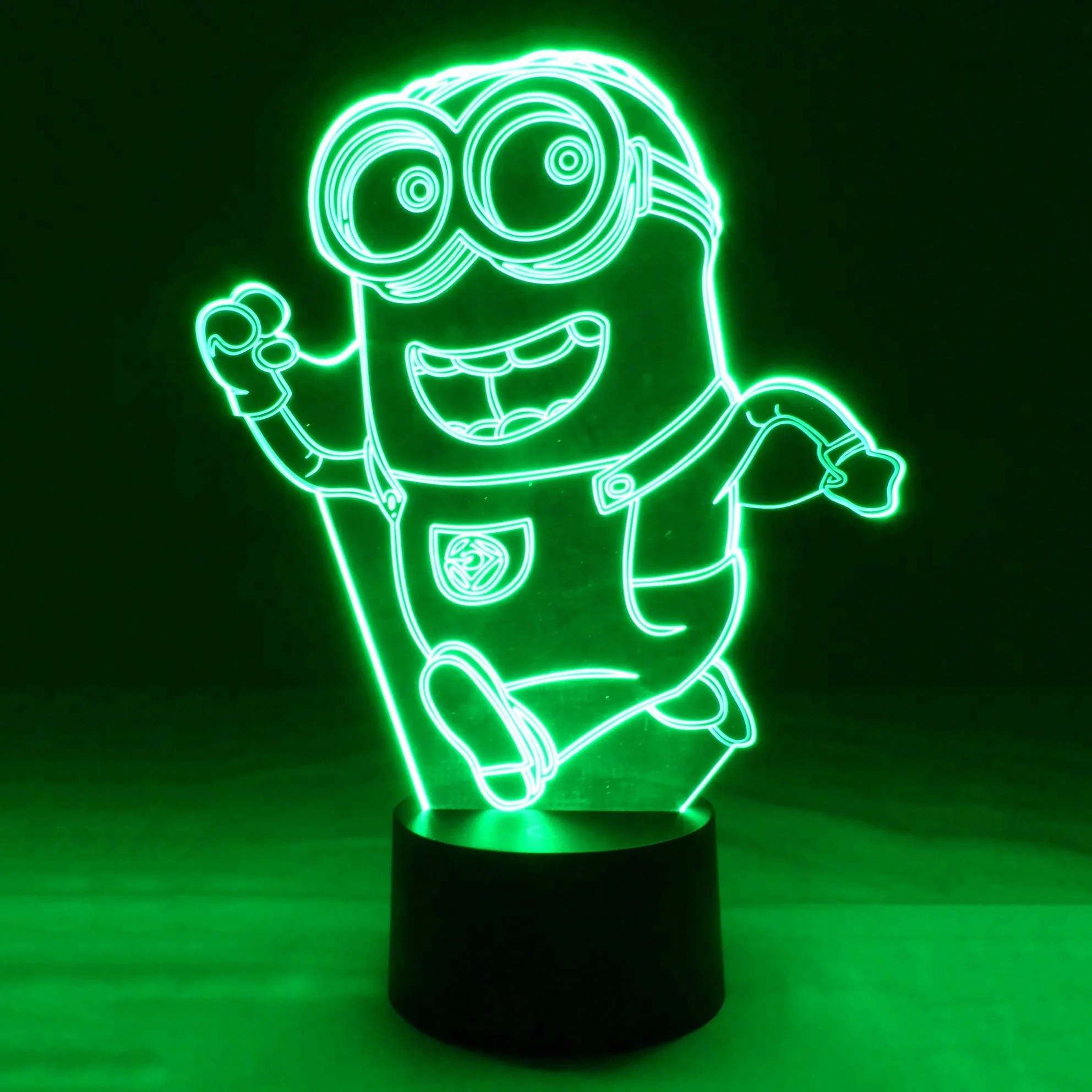 7 Color Changing Baby Night Light Bulb LED Lamp Illumination 3D Running Minions Acrylic Bedroom Toy