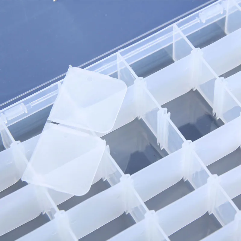 Mini 8 Grids Compartment Nail Art Rhinestone Gems Plastic Box Round Storage Box Case Jewelry Bead Makeup Clear Organizer