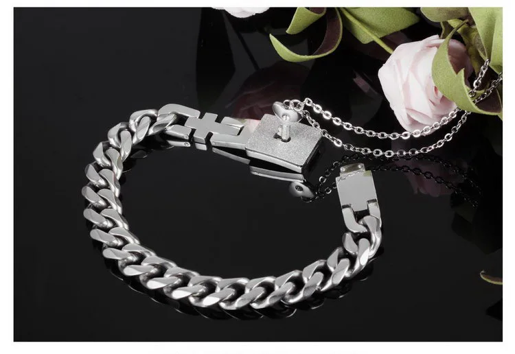 Couple Silver Lock Bracelet - Key My Heart Bracelets