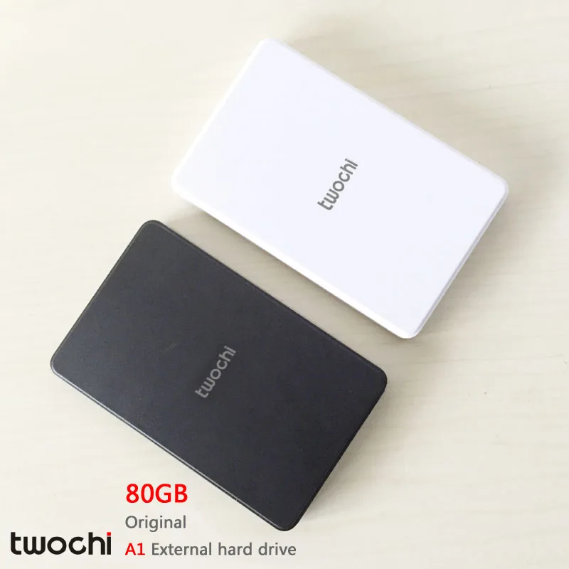Free shipping New Styles TWOCHI A1 Original 2 5 External Hard Drive 80GB Portable HDD Storage