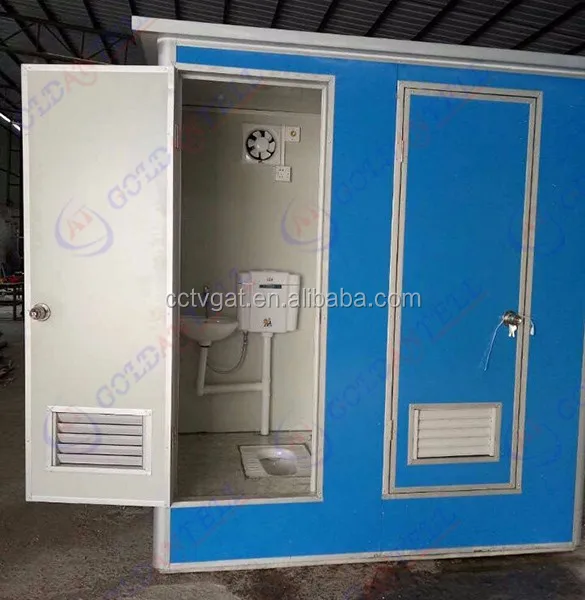Modern Design Outdoor Portable Toilet with Steel Frame Structure Squatting Pot or Western Seat for Bathroom Use