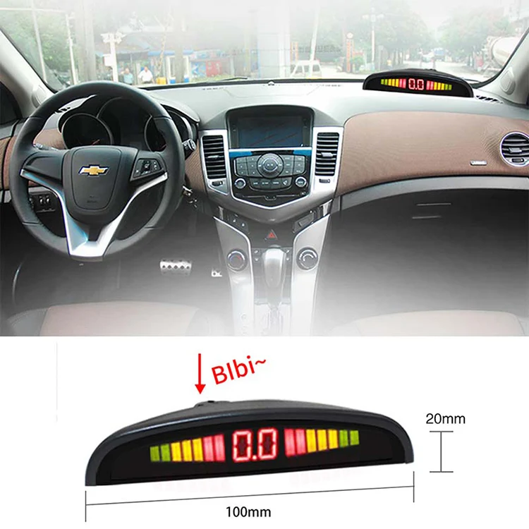 16MM Flat Radar Sensors Parking Sensor With 4 Sensors and LED Display Car Parking Assistance