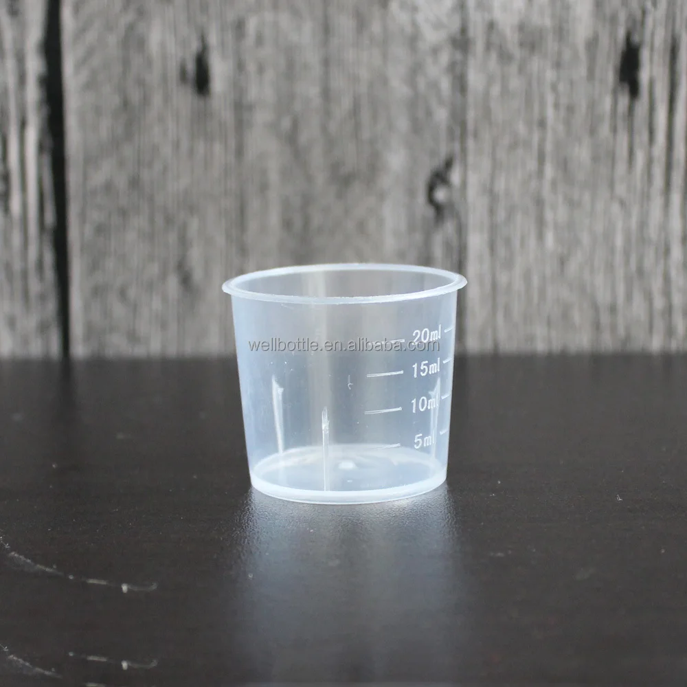 Small Measuring Cup with Lid, Cup, Medication Cup, Dispensing Cup, Measuring Cup, Size: 20 mL, Blue