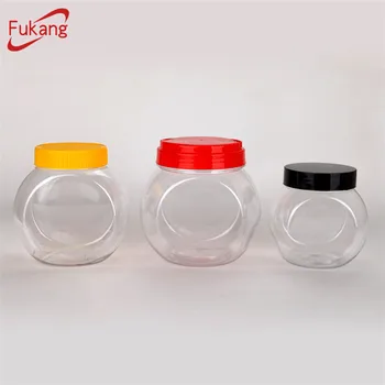 9 oz Round Clear Plastic Candy and Snack Jar - with Aluminum Lid - 2 3/4 x  2 3/4 x 3 1/4 - 100 count box