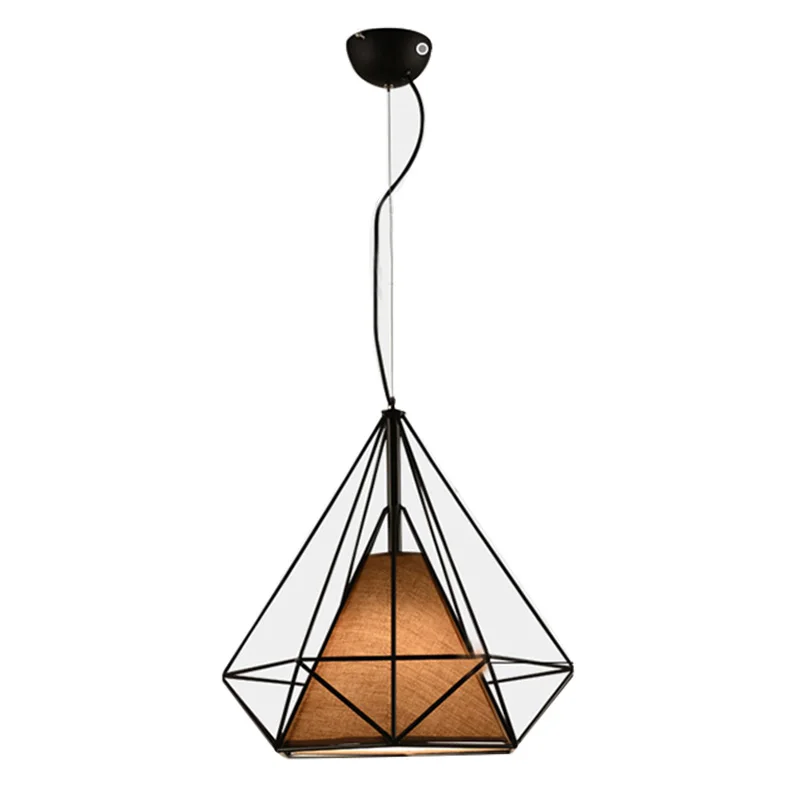Retro Style Vintage Ceiling Pedant Light Fixture Bird Cage Shape  Lampshade Pendant Lamp for Kitchen