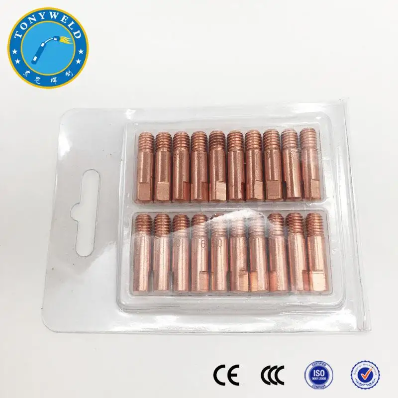 Kuuleyn Welding Contact Tip, 20pcs Red Copper Contact Tip M6