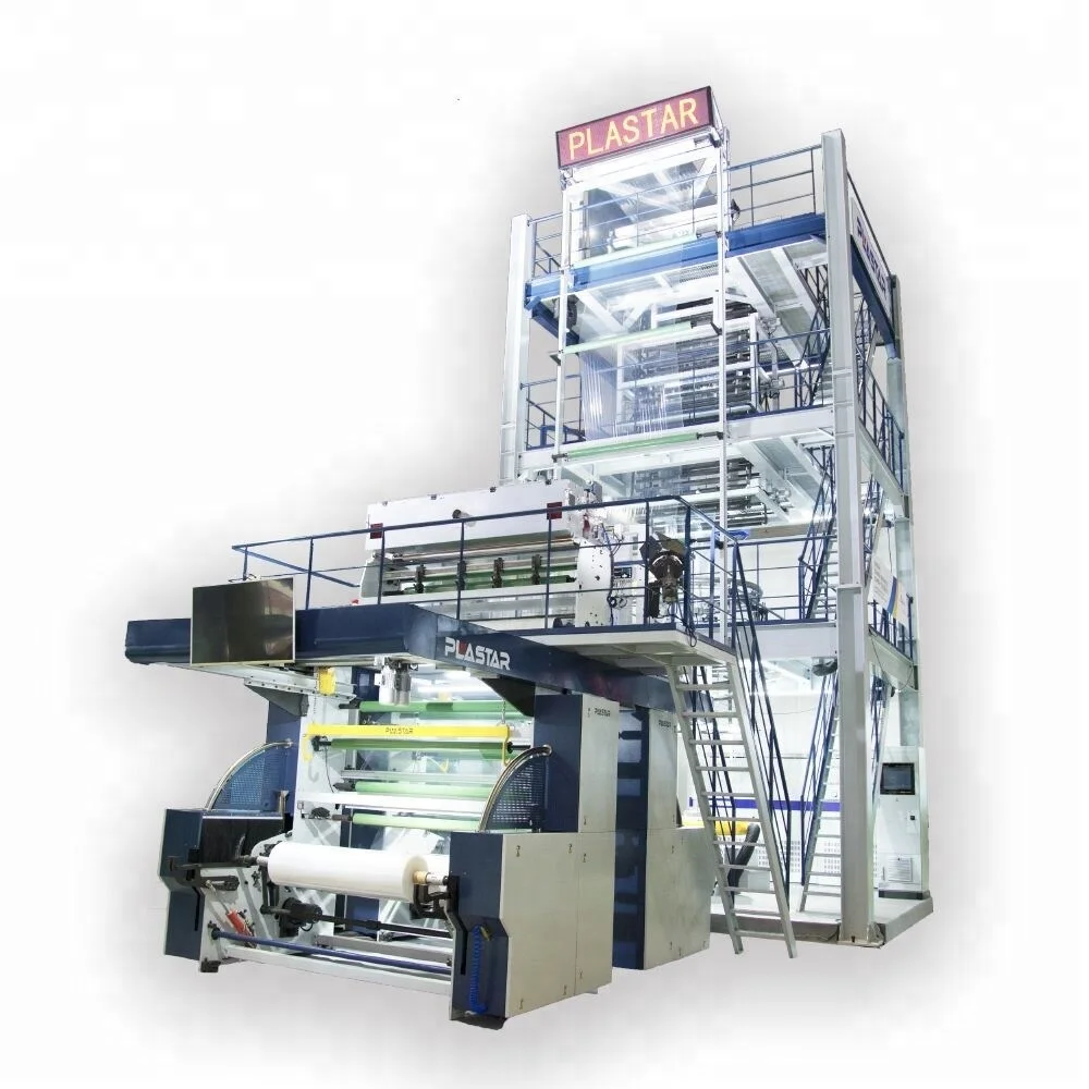 2600mm Film Width Balloon Membrane Making Machine Abc Three Layer Co Extrusion Blown Film Machine