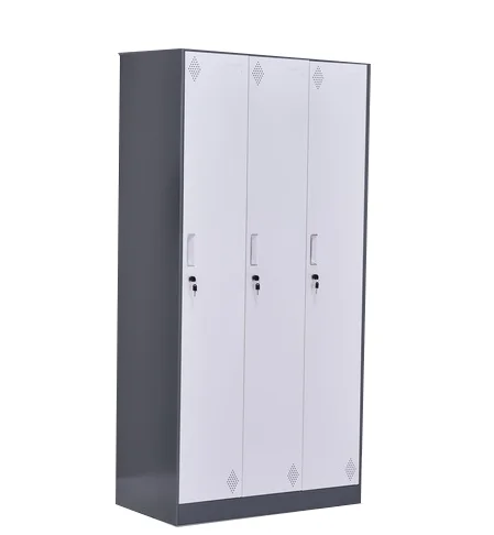 3 door white galvanized steel locker for office staff and school students