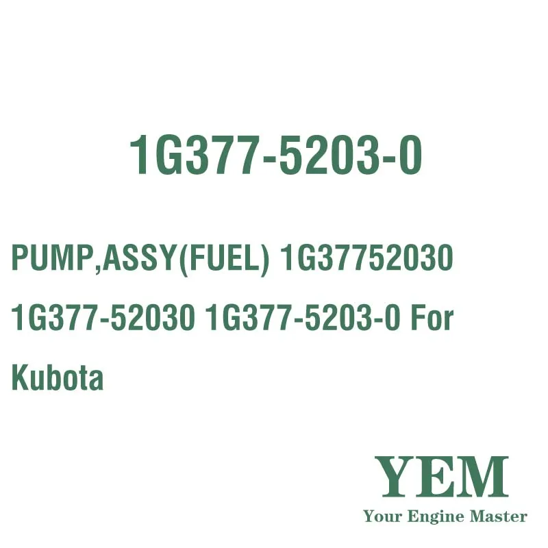 PUMP ASSY(FUEL) 1G37752030 1G377-52030 1G377-5203-0 for Kubota
