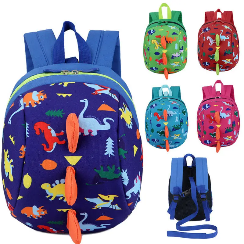 Baby Toddler Backpack Kids Safety Harness Strap Bags with Reins-Cartoon Dinosaur 