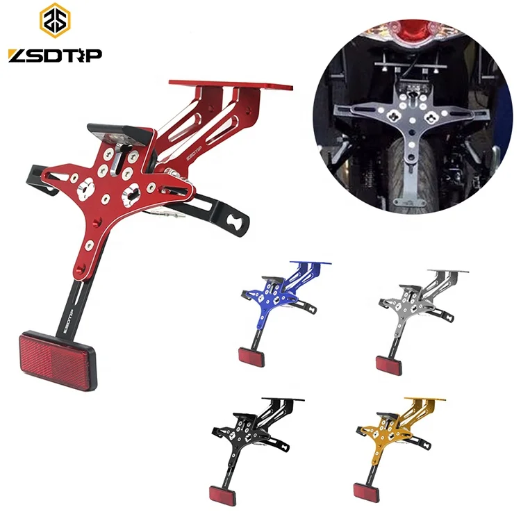 CNC алюминиевый кронштейн для номерного знака мотоцикла, светодиодный светильник для GSXR 600 750 1000 CBR 250R 600RR 1000RR