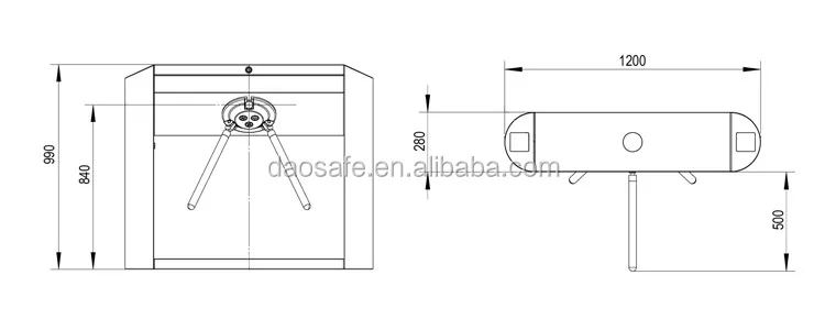 Biometric and RFID Card Reader Three Arms Turnstile for Gym