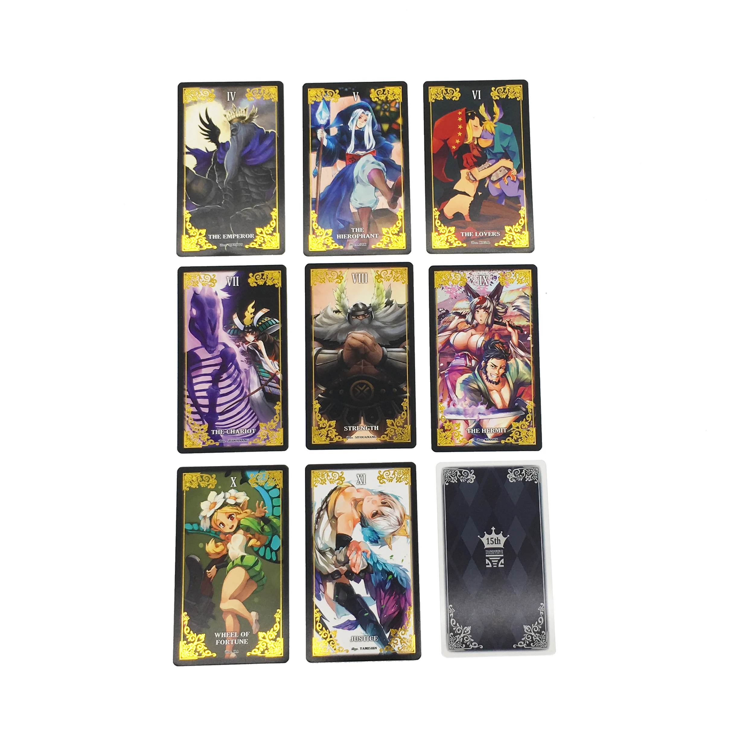 Custom Gold Foil Stamping Anime Tarot Cards Game Card Poker Size Durable Paper with Custom Packaging