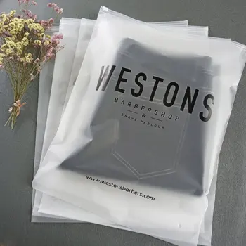 Custom Matte Print Pe Zipper lock Poly Zipper Lock Frosted Plastic Packaging Bag For Clothes