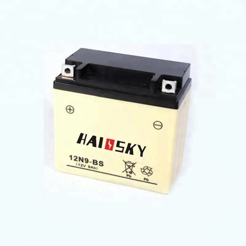 Haissky 12N9-BS small battery powered 12v 9ah wet charged mf battery for motorcycle honda cbr 250r