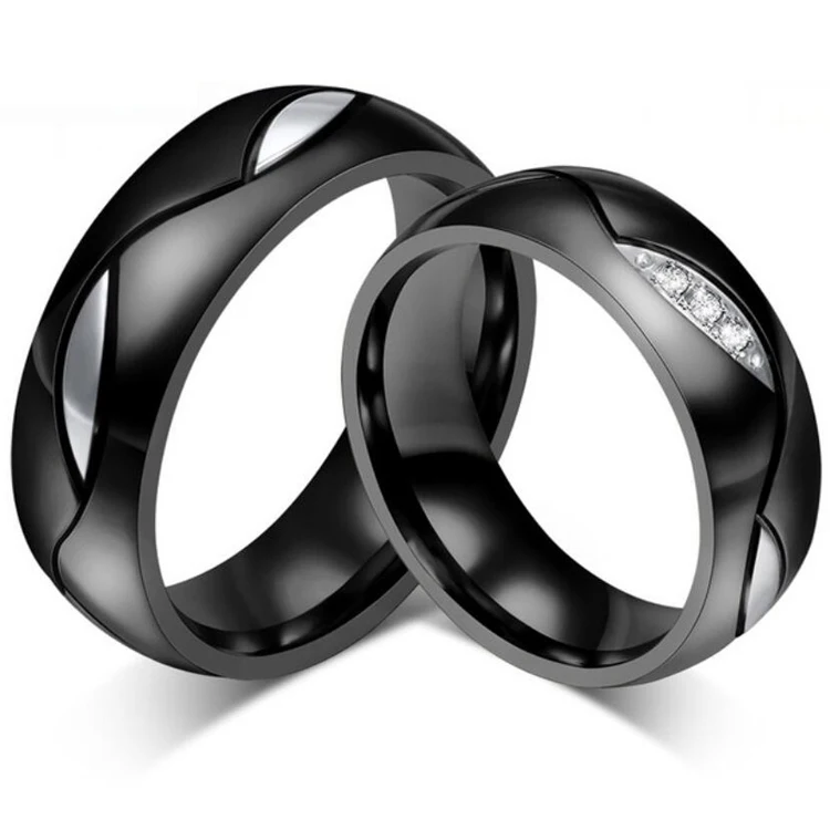 Обручальные кольца черно белые